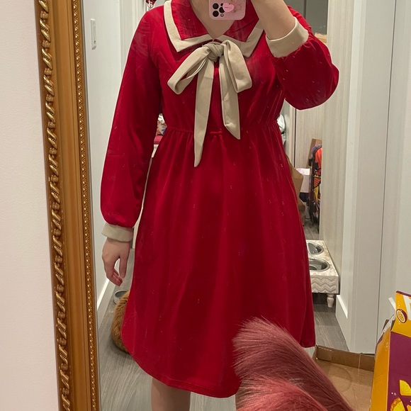 Lolita style red dress with bow - Picture 1 of 1